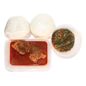 Pounded Yam 2 Wraps With Efo Riro And 1 Goat Meat