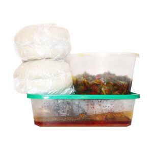 Pounded Yam 2 Wraps With Efo Riro And 1 Goat Meat - Image 2
