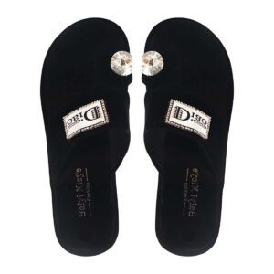 Black Wedge Slippers
