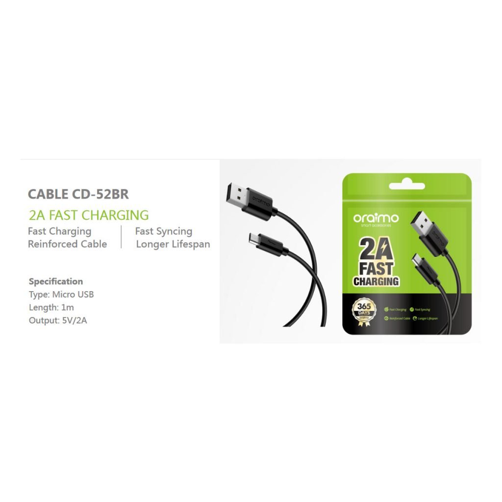 Oraimo Cable CD 52BR 2A Micro USB Cable