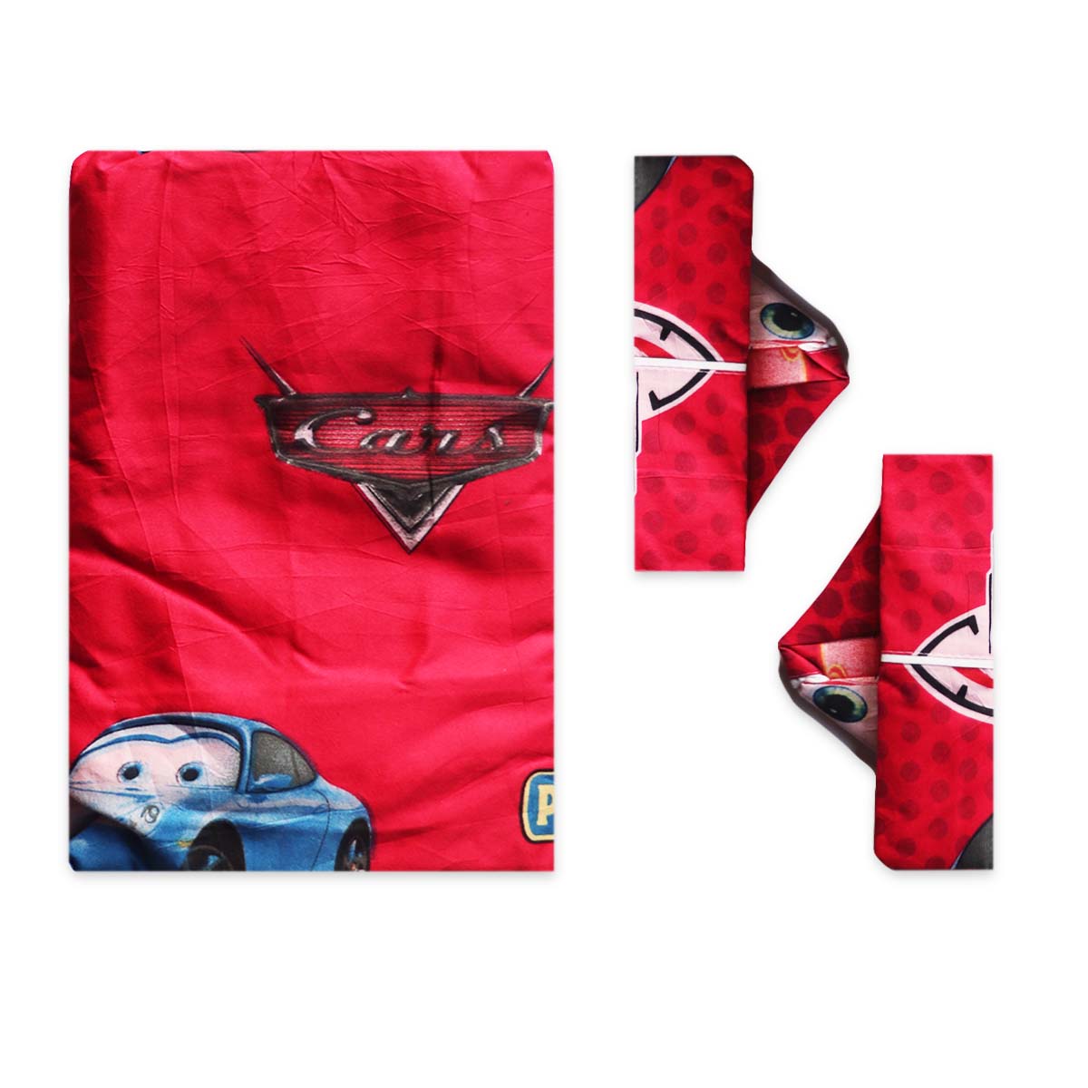 Piston Cup Bedsheet For 6 x 4 Bed With 2 Pillow Cases