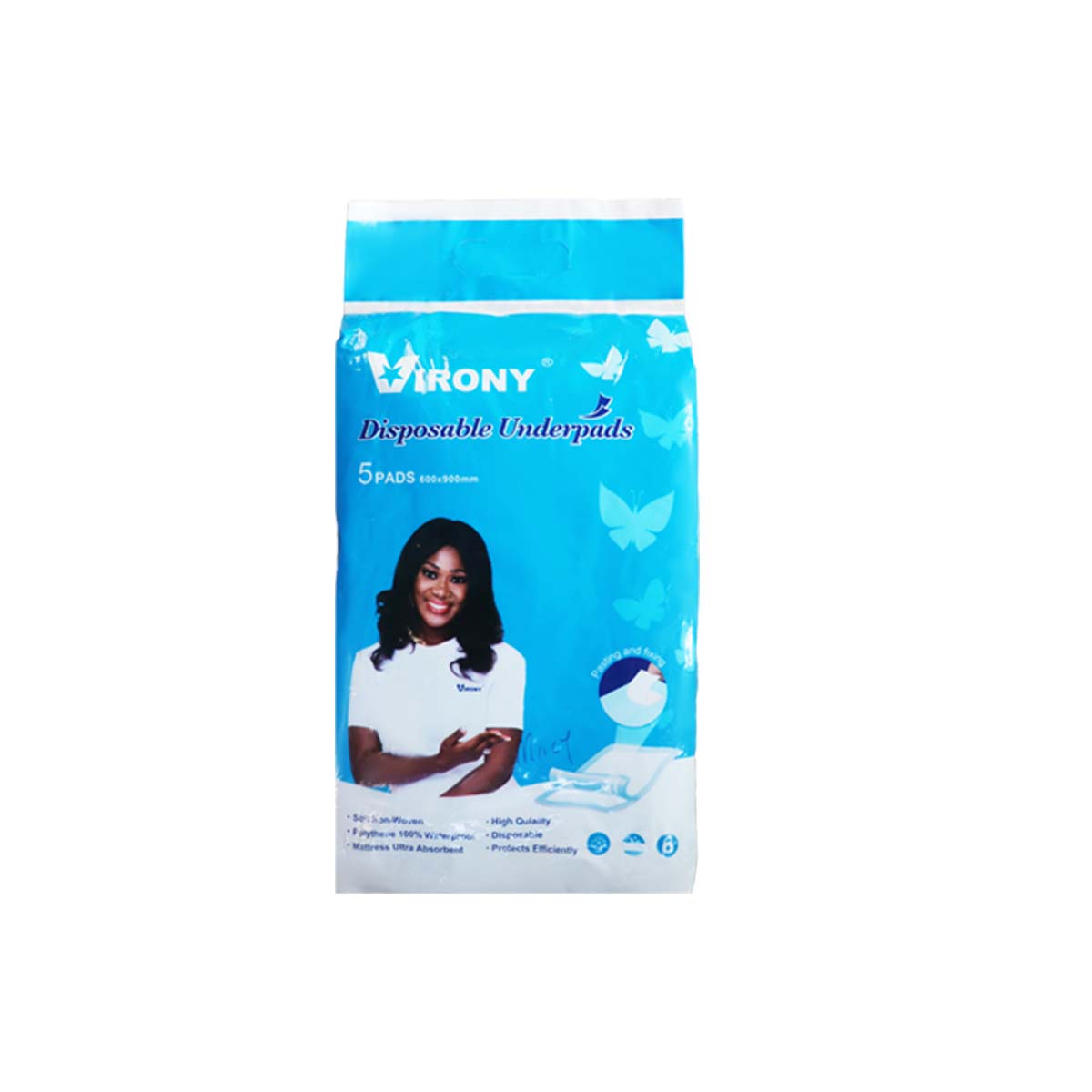 Virony Disposable Underpads 600 x 900mm x 5 Pads