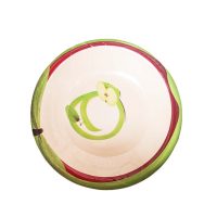 Apple Design Green On Cream Plastic Plate