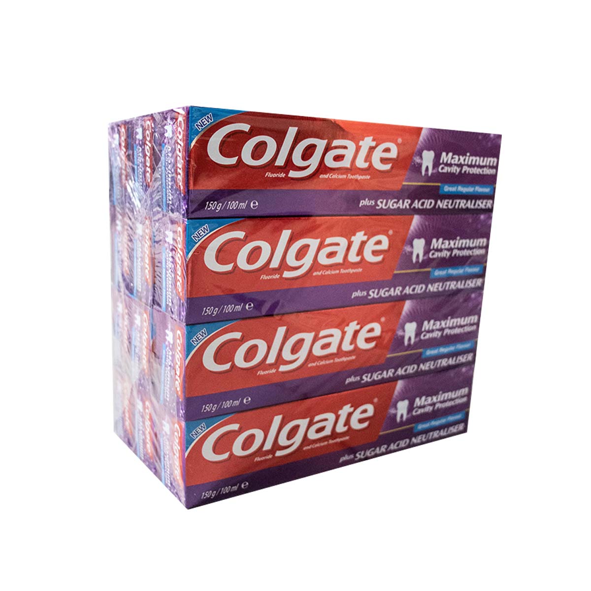 Colagate Maximum Cavity Protection Plus Sugar Acid Neutraliser With Floride And Calcium Toothpaste 150g x 12