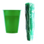 Disposable Eco Plastic Green Cup x 100