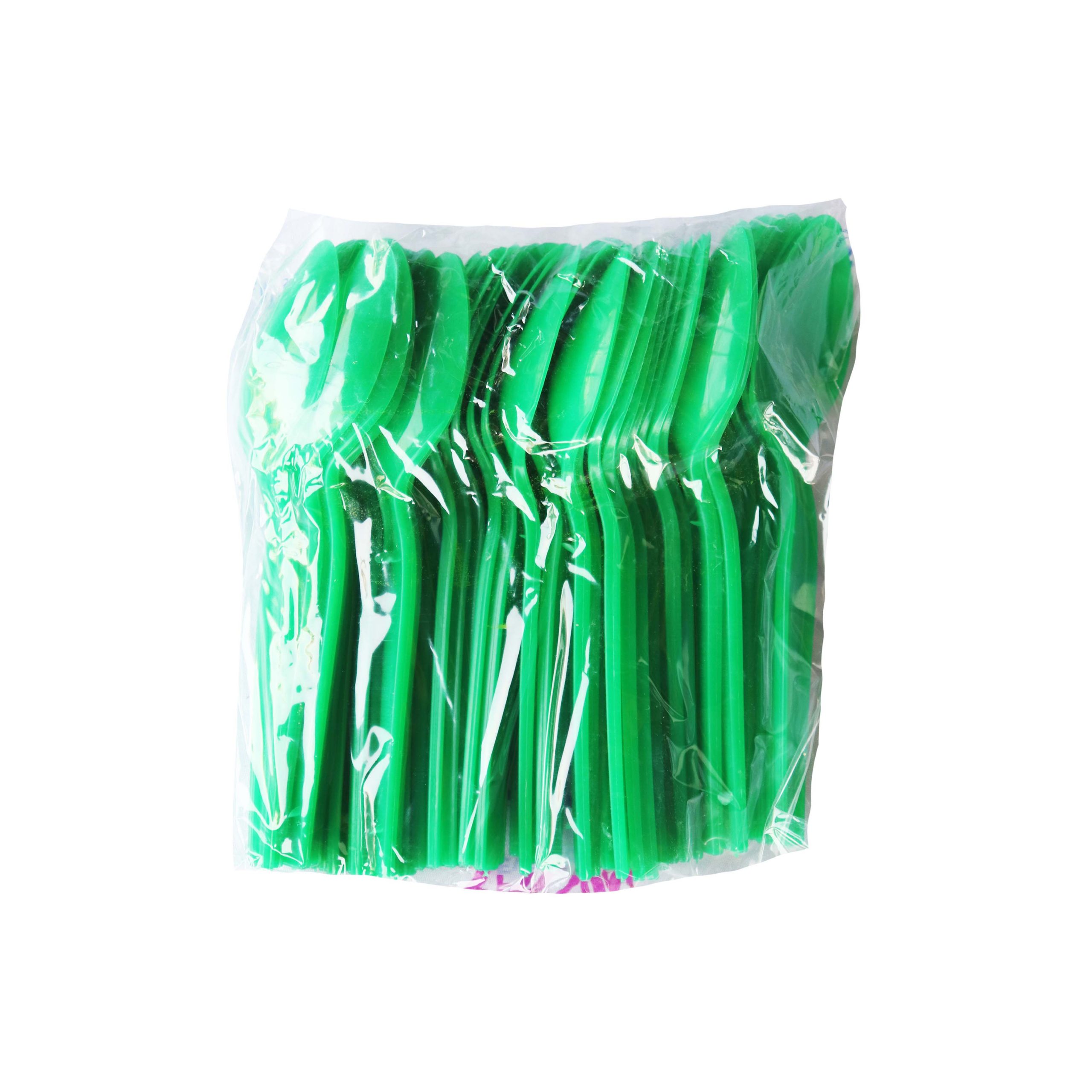 Salvin Disposable Plastic Green Spoon x 100