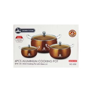 Crown Star Aluminium Cooking Pot 6PCS