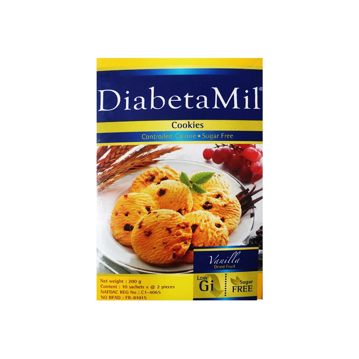 DiabetaMil Vanilla Dried Fruit Cookies 200g