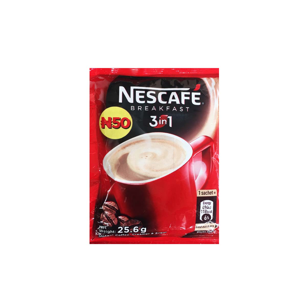 Nescafe Breakfast 3 In 1 Sachet 25.6g