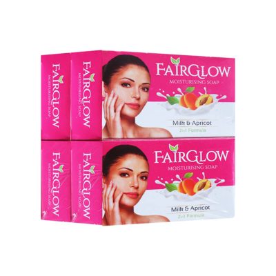 FairGlow Moisturising Milk & Apricot Soap 150g x 4