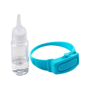 LIEIKIC Wristband Hand Dispenser Wearable Silicone Liquid Hand Sanitizer Dispenser Bracelet (Blue)