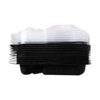 Plastic 3 Compartment Disposable Plate (Foreign) x 12
