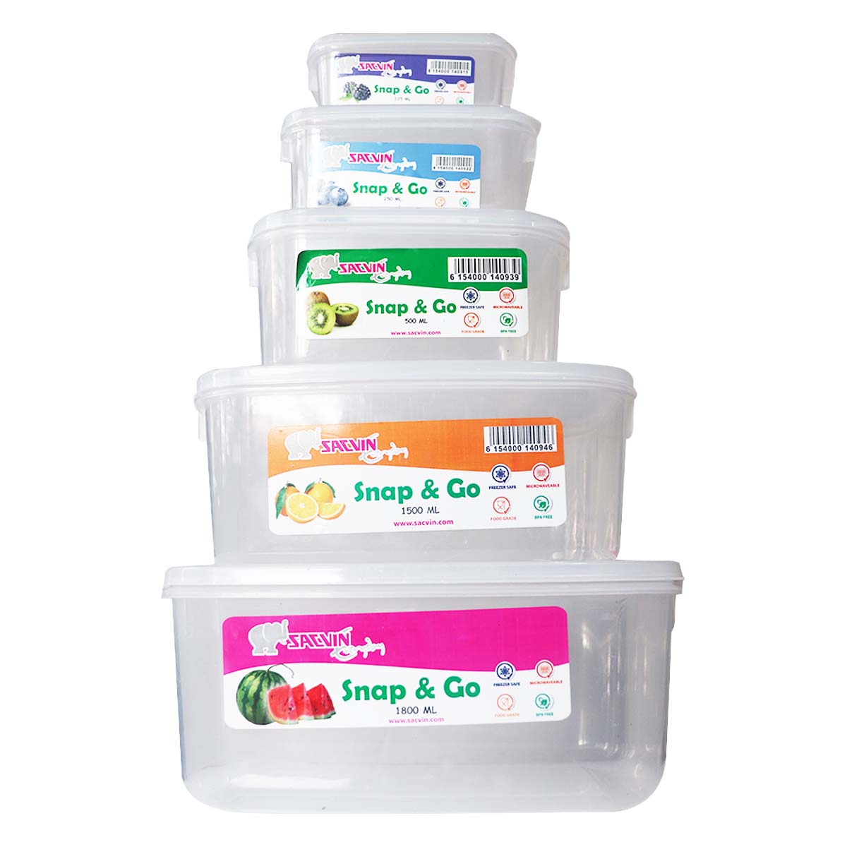 Sacvin Snap & Go 5 in 1 Storage Container