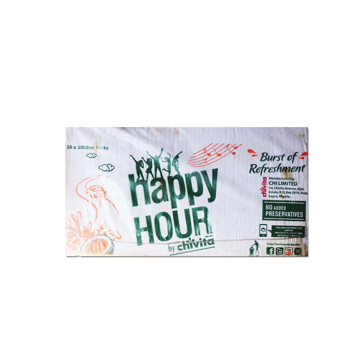 Happy Hour Totally Tropical Fruit Drink 1 Liter x 10