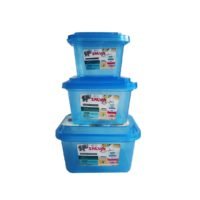 Sacvin 3 in 1 Square Containers With Strong Interlocking Lids