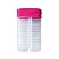 Reusable Transparent Plastic Container With 2 Compartments x 12