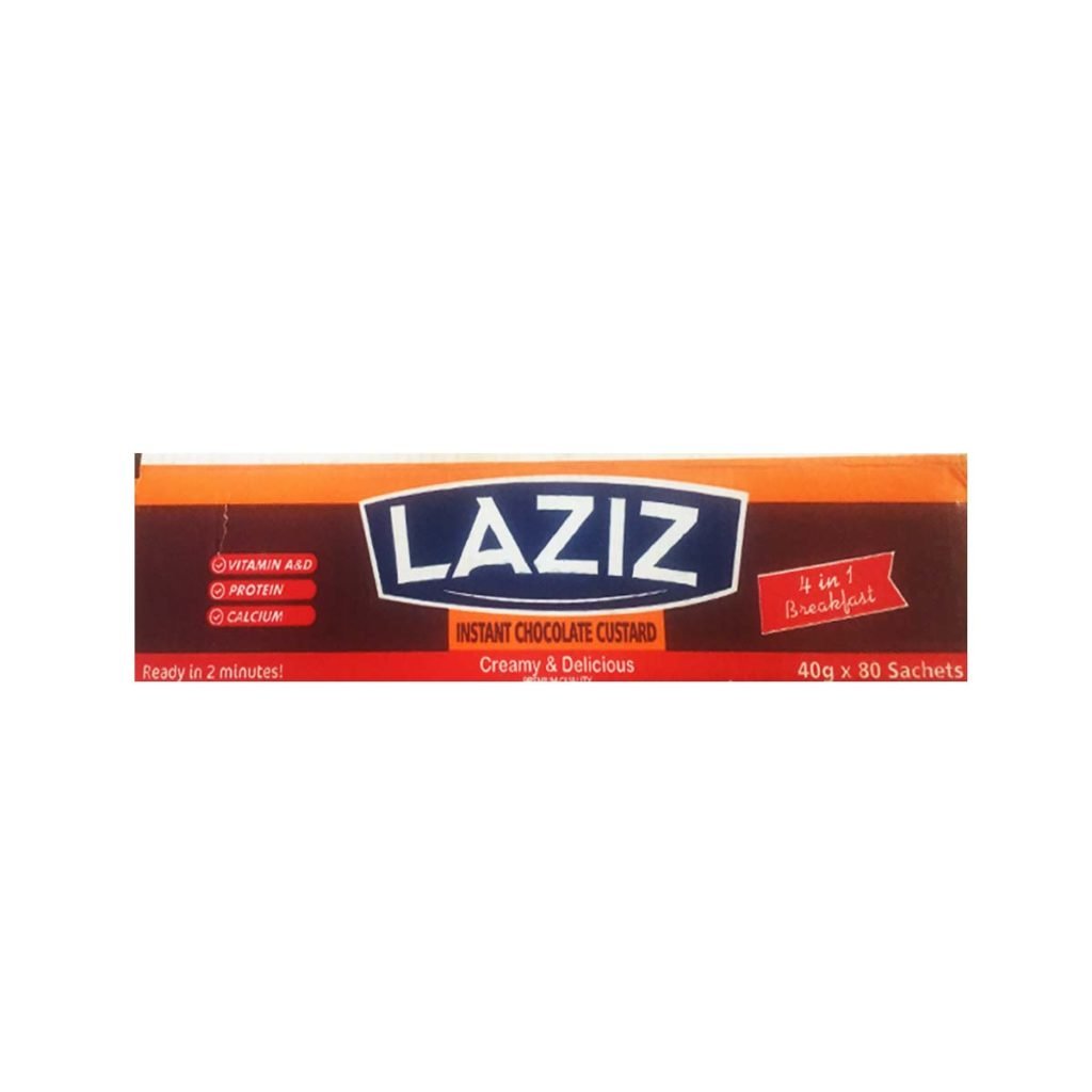 Laziz 4 In 1 Instant Chocolate Custard Powder Sachet 40g x 80