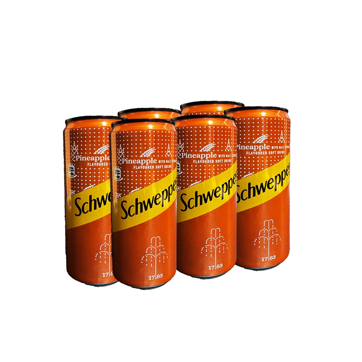 Schweppes Pineapple With Malt Extract Flavoured Soft Drink 33cl x 6