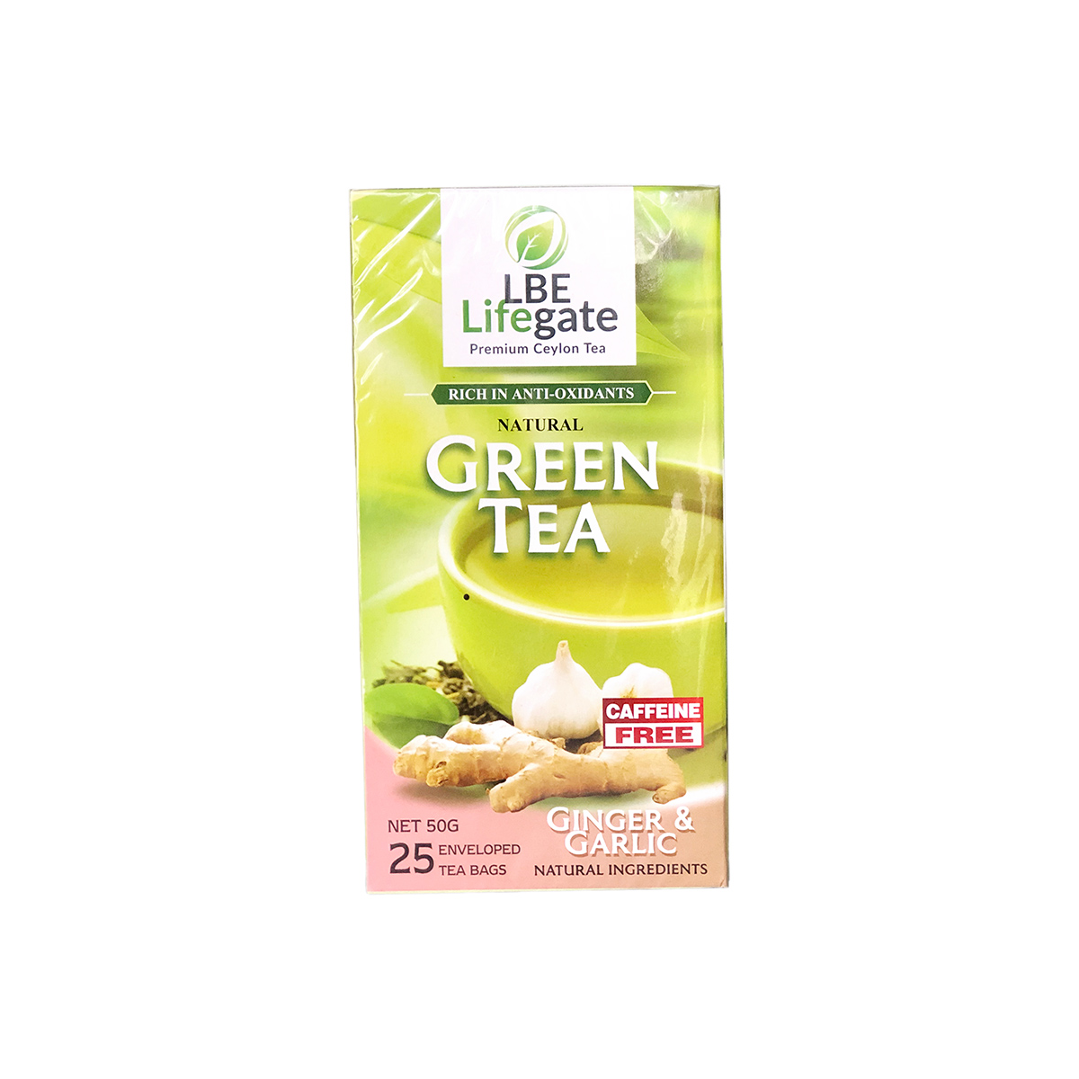 LBE Life Gate Premium Ceylon Natural Green Tea 50g x 25