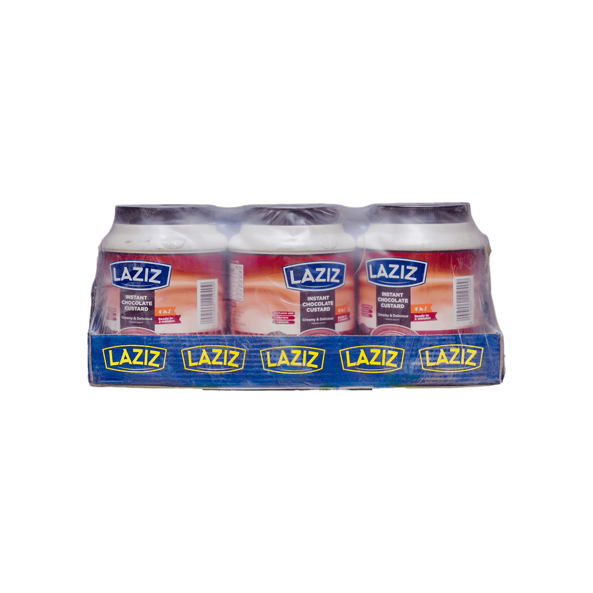 Laziz 4 In 1 Instant Chocolate Custard Powder Jar 1.5kg x 3