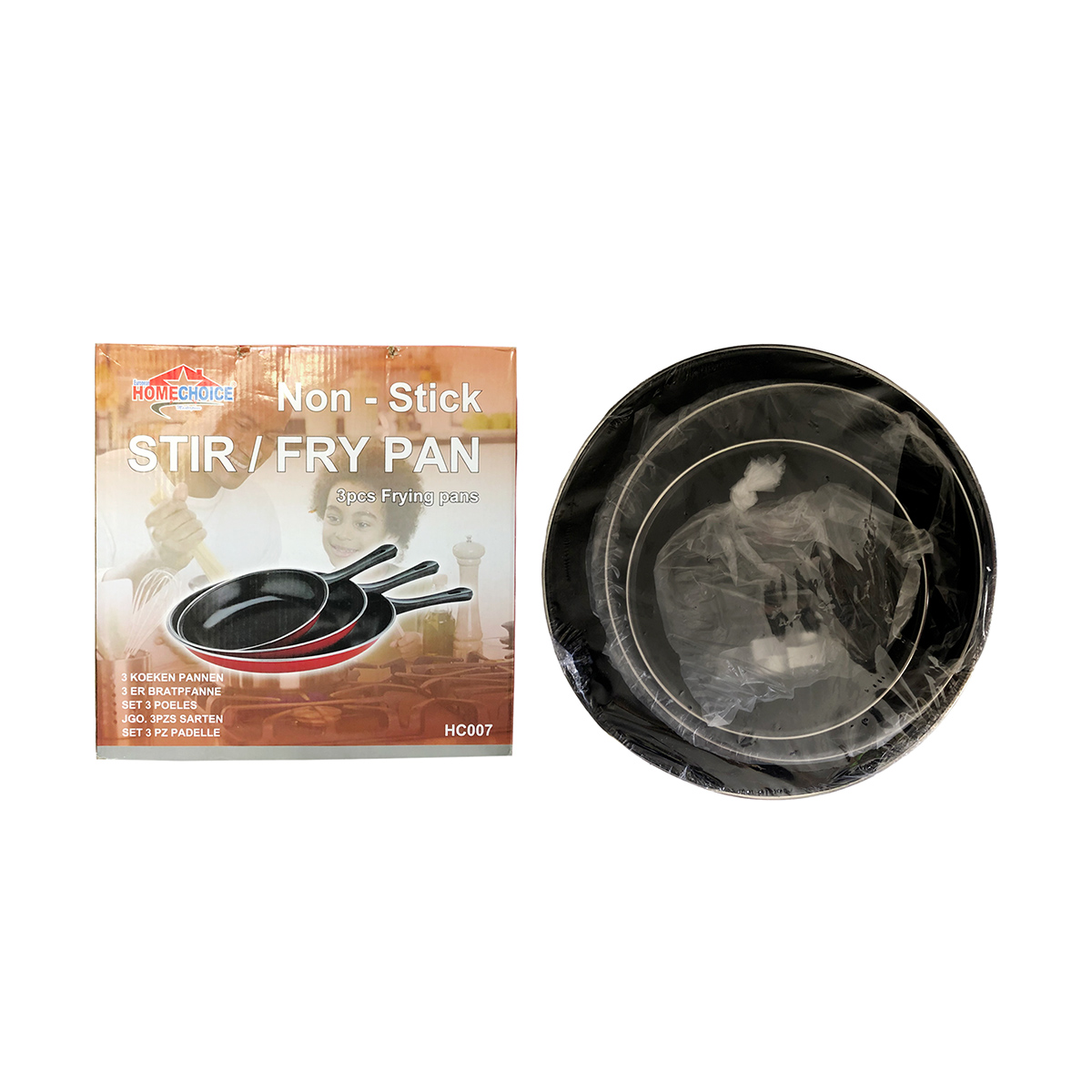 Home Choice Non Stick Stir-Fry Pan 3 Sets